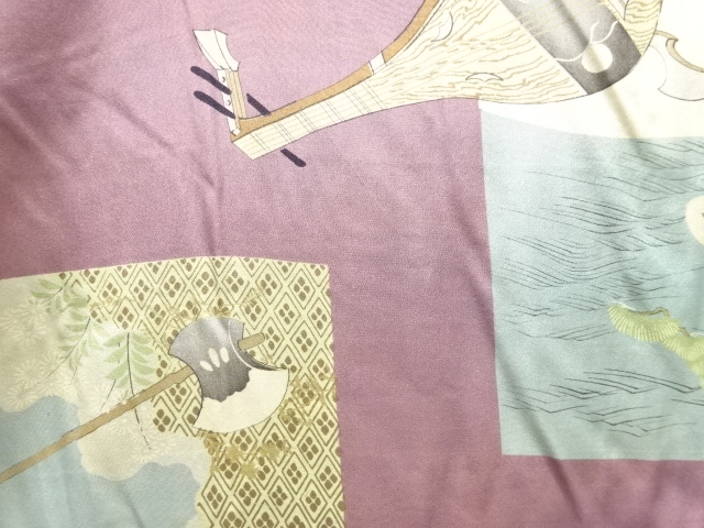 JAPANESE KIMONO / ANTIQUE HAORI / SILK / MUSICAL INSTRUMENTS (lining)